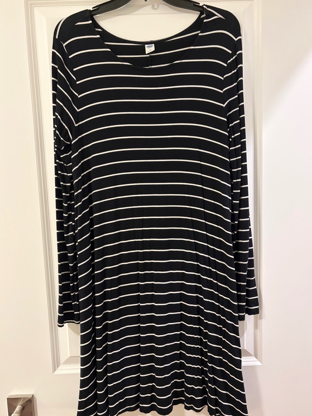 Old Navy Black and White Striped Midi Dress